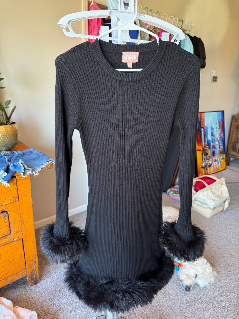 Show Me Your Mumu Black Ribbed Mini Dress 🖤✨